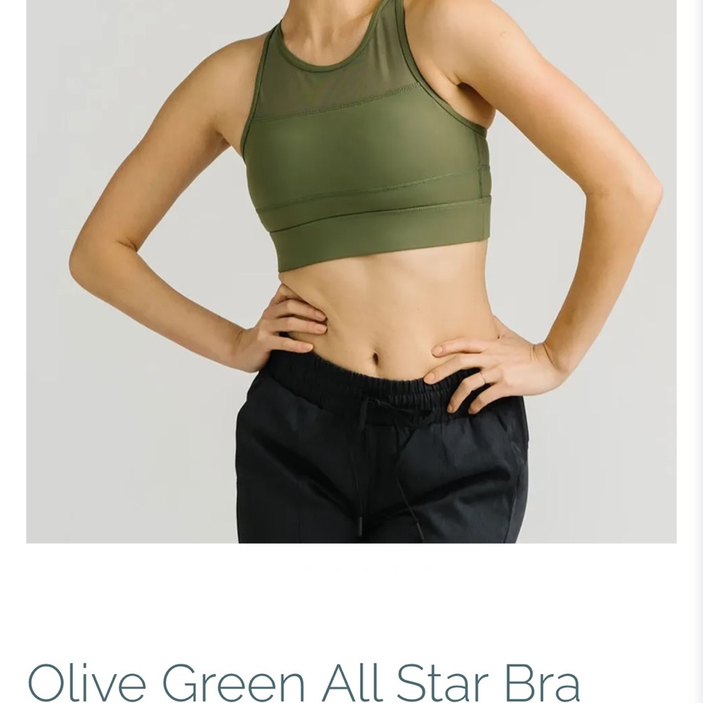 Olive Green Sports Bra